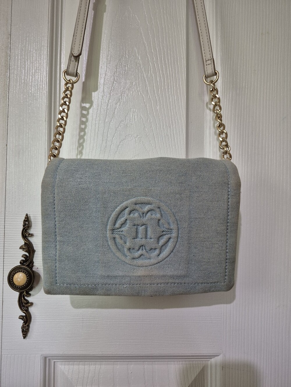 Nanette lepore light blue denim crossbody bag